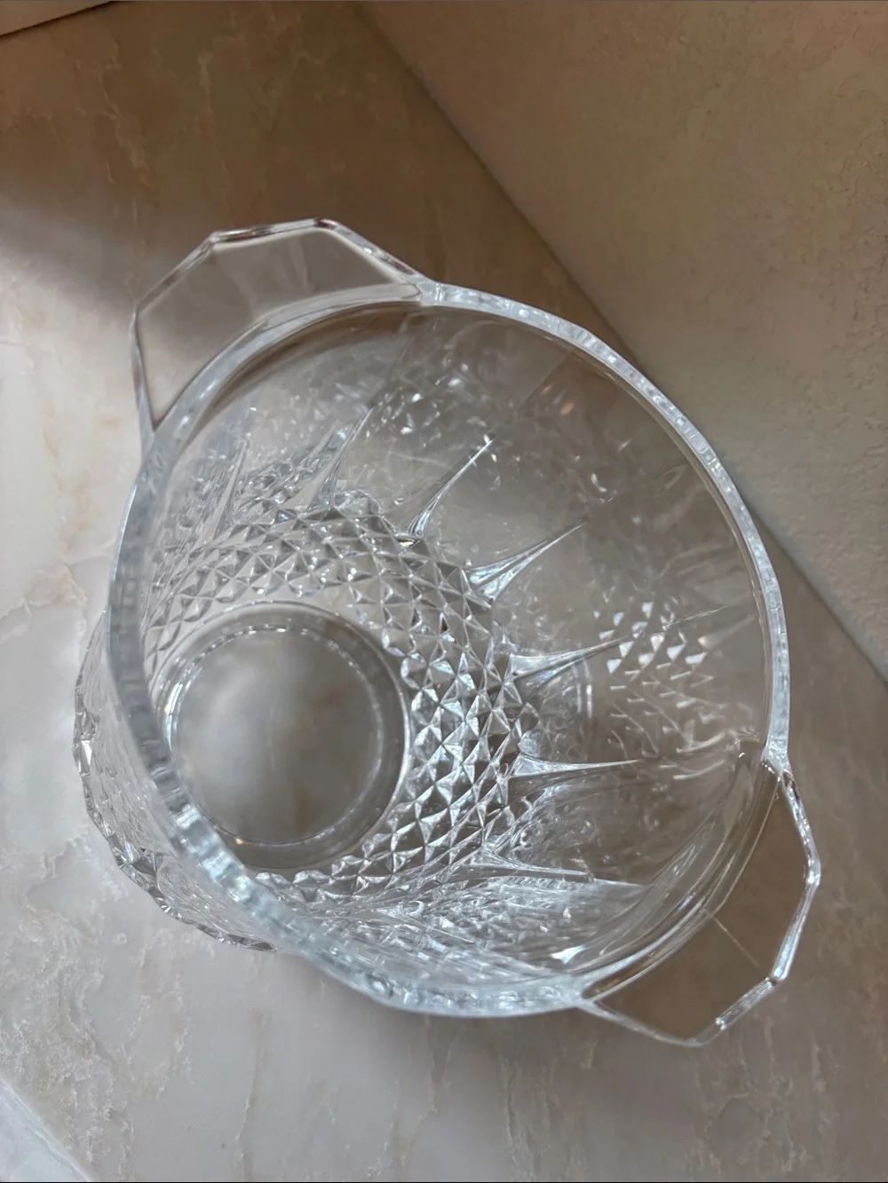 Faceted Clear Crystal Ice Bucket